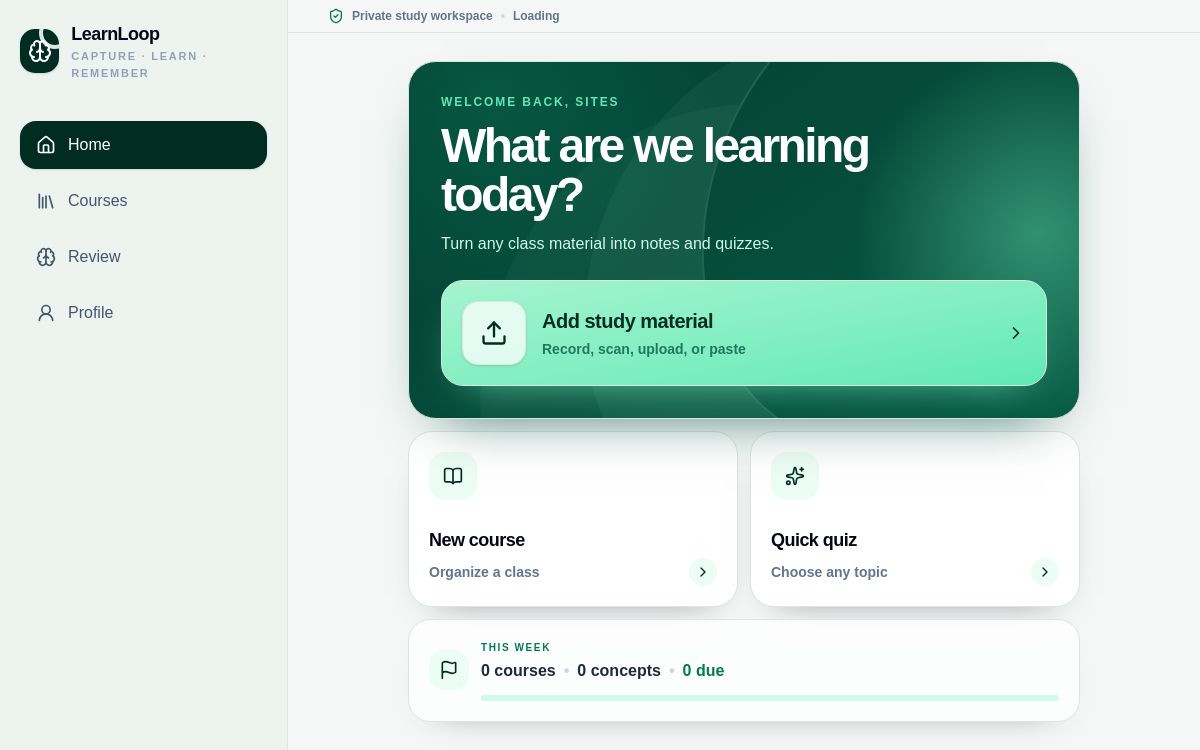 LearnLoop software interface